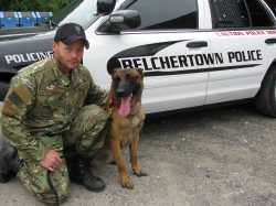 Patrolman Adam Brougham & K9 Falco.